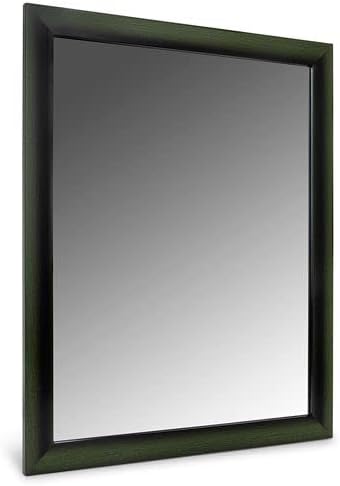 Decorative Wall Mirror Hangs Horizontal and Vertical Rectangular Standard Frame 16" x 20" (Green)
