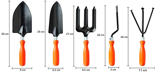 N.A Supplier Gardening Tools Kit Durable Gardening Tool Kit for Home Gardening Tools Weeder, Big Trowel, Fork,Cultivator(Set of 5 )