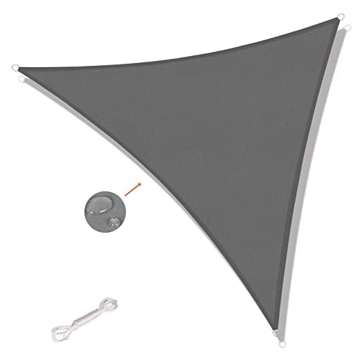 SUNNY GUARD Voile d'ombrage Triangulaire 4x4x4m Imperméable Anti UV pour Jardin Terrasse Balcon, Anthracite