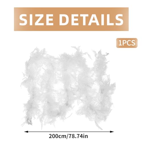 ZAMXHUG federboa weiß, Federschal Kostüm Länge ca120 cm, Gatsby, Karneval, Halloween, Fasching, Kostüm, Theater,Kann zum Dekorieren von Geschenken verwendet Werden, einige Federn können abfallen