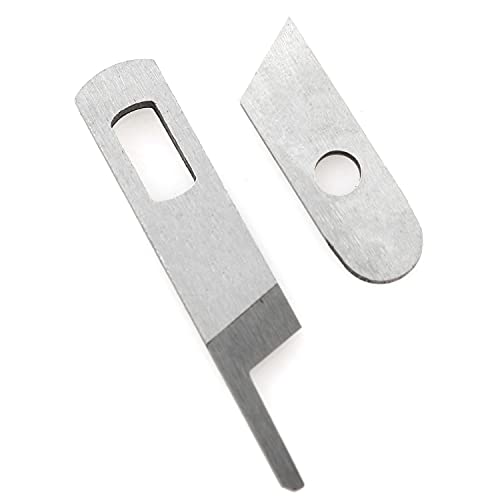 LQ Industrial Upper and Lower Knife Blade Bottom Knife 550449 and Upper Knife 412585 Set for Singer 14CG754 14SH654 Pfaff 4762 4772 Babylock Serger Machine