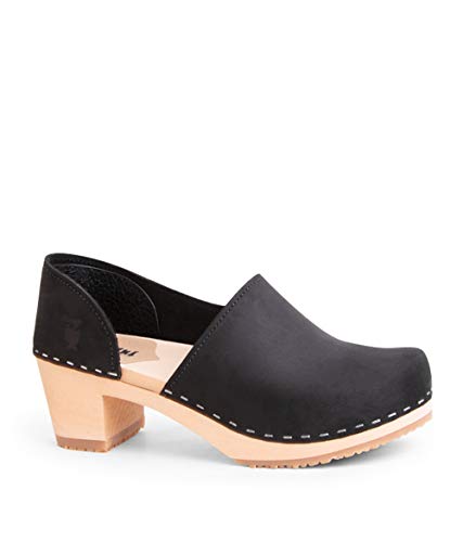 Sandgrens Swedish High Heel Wooden Clogs For Women, Us 8-8.5 | Brett Black, Eu 39 #TOP28
