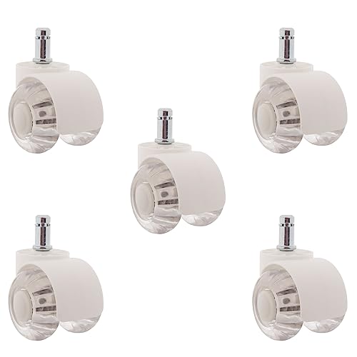 Tskcvy Ruedas para Silla de Oficina 5 Piezas Ruedas para Silla de Escritorio Silenciosa de 2 Pulgadas Ruedas de Ajuste Universal para Todos los Pisos