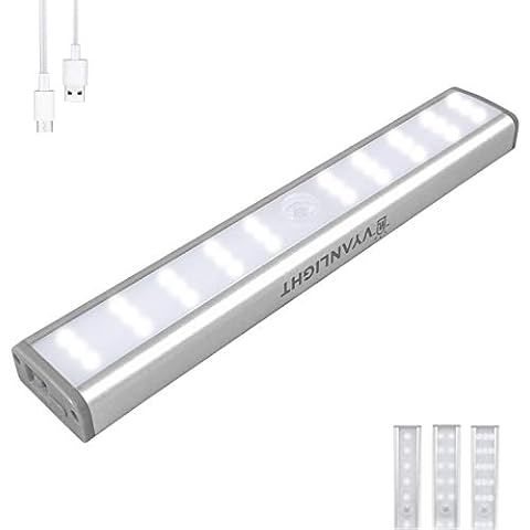 VYANLIGHT Motion Activated LED Lights - 30 LEDs, 4 Modes, Rechargeable Battery, Stick-On Magnetic Night Light Bar for Kitchen, Closet, Hallway, Stairway - Dimmable Wireless Lights, 1 Pack Cover