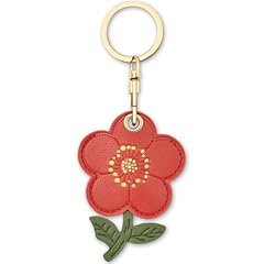 AXFEE Airtags Portachiavi in PU Pelle, Porta Air Tag per GSP Apple, Airtag Cover per Chiavi Zaini e Animale, Portatile, Anti-graffio, Mantiene un Segnale Forte - Fiore rosso