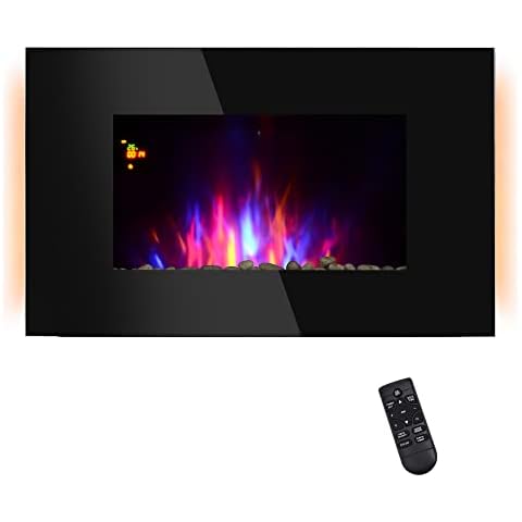 HOMCOM Cheminée électrique Murale LED Cover