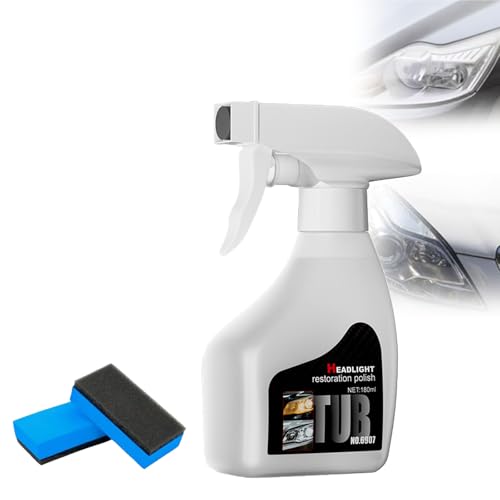 Headlight Restoration Kit, 2025 New Automotive Headlamp Restoration Fluid Kit, Multifunctional Headlight Cleaner, for Yellowing & Scratches UV Protection (2pc)