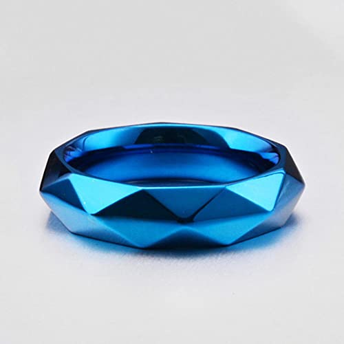 Blue Stainless Steel Rings Diamond Cut Titanium Steel Fashion Cosplay Props Jewelry Game Gift Usa Size4