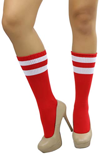 Image of ToBeInStyle Women's Acrylic Ankle Hi With Double Stripe Top Crew Fun Athletic Socks