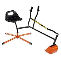 GYMAX Kids Sand Digger, Children Construction Excavator with 2-Handed Controls, Flexible Shovel & 360° Rotatable Function, Toy Excavator for Sand Dirt Snow