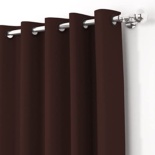 Story@Home Blackout Faux Silk Superior 2 Piece Plain Solid, Window - 5 Feet Light Brown