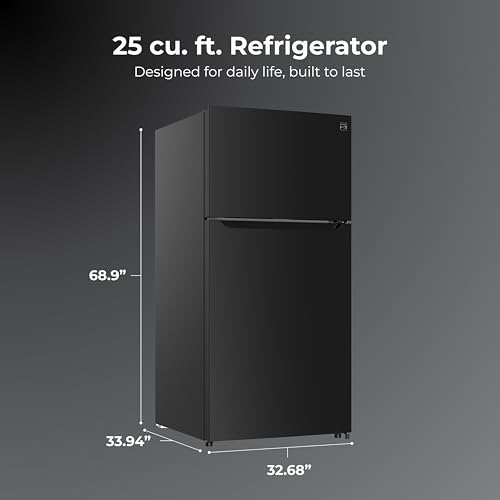 Image of Kenmore 25 cu. ft. 33 inch Wide Top Mount Refrigerator - Black