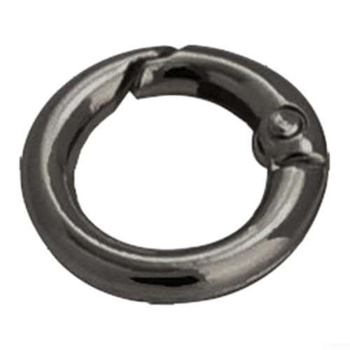 Juego de 10 cierres de mosquetón de metal con hebilla de resorte para manualidades de joyas y llaveros (negro, pequeño)