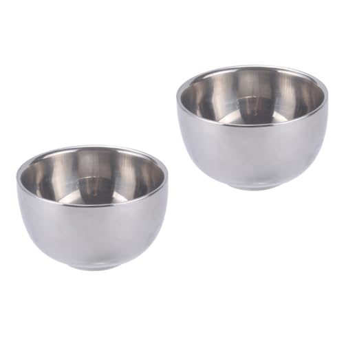 NAMOARLY 2pcs Cup Double Wall Coffee Mugs Sauce Bowls Sauce Dipping Bowls Stainless Bowl Mini Wine Glasses Camping Wine Glasses Whisky Glasses Steel Coffee Mug Silver Stainless Steel