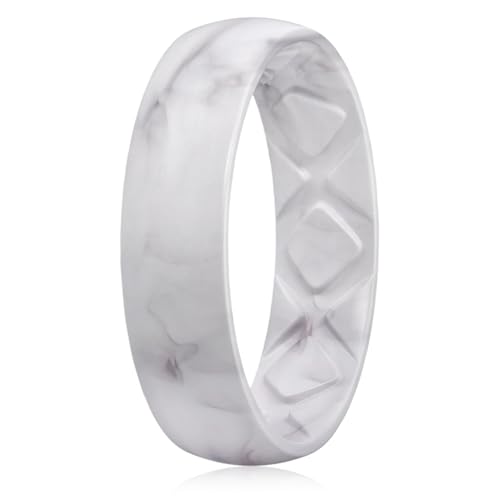 Image of Egnaro Silicone Wedding Bands Women, Inner Arc Ergonomic Breathable Design
