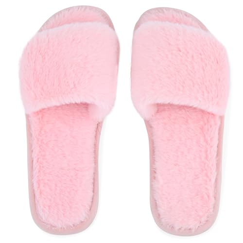 Fuzzy House Slippers for Women - Soft & Comfortable Womens Slippers with Open Toe Separators - Cute All Day Wear Casual Slip on Ladies Footwear for Indoor & Outdoor3