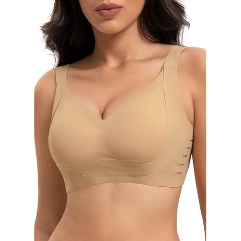 FIGKICKSEN Wireless Push Up Bra for Women Widen Lifting Straps Support Full Coverage No Underwire Bralettes Hollow Out Bras Cover
