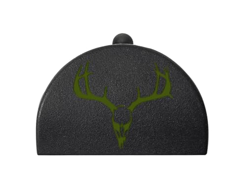 NDZ Performance JP1 Grip Plug for Glock 17 19 20 21 22 23 24 31 32 34 35 38 Gen 1-3 in 9MM .40 .357 10MM .45 ACP Color Filled Laser Engraved in Olive Drab Green - Deer Skull 1