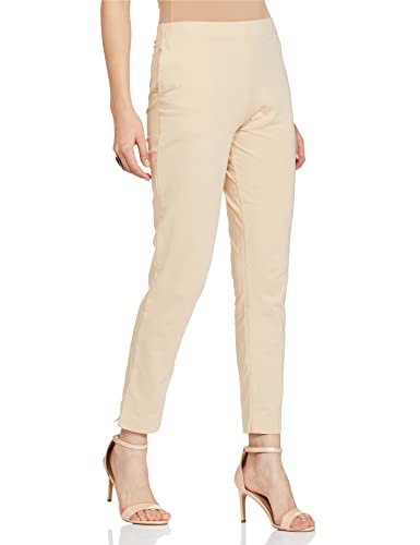 Image of GO COLORS Soft Cotton Stretch Kurti Pants Full Length for Women| Breathable, Mid Rise