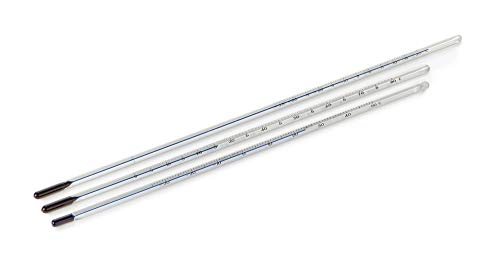 ISO 17025 Thermometer -10/250°C X 1°C 76MM Immersion Precision SAFETYBLUE with NIST TRACEABLE Certificate Length 385 MM Teflon ENCAPSULATED - Will Contain The Liquid IF Broken Non Hazardous