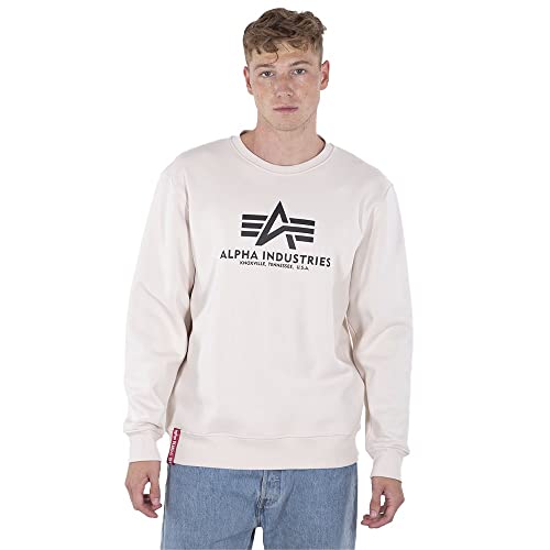Alpha Industries Basic Sweater Sweatshirt für Herren Jet Stream White – Ansicht 1