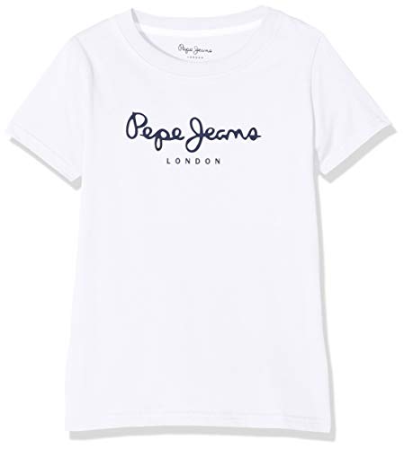 Pepe Jeans Art T-Shirt Garçon - Blanc (White 800) - 8 ans