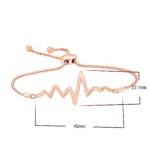 Heartbeat Adjustable Charm Bolo Bracelet In 18K Gold Plated 925 Sterling Silver | Heartbeat Bracelet3