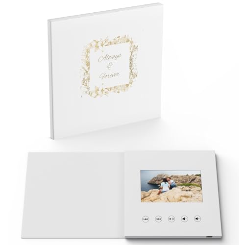 Always & Forever 4.3-Inch Video Brochure with LCD Display, 8GB Storage, and Rechargeable Battery – Perfect for Weddings, Anniversaries, and Custom Video Greetings