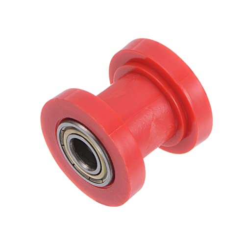 sourcing map Kettenrolle Riemen Scheibe Spanner 10mm Nylon Rille Schieberegler für Mini Motorrad Dirt Fahrrad Atv Go-Kart Schiebetür Bewässerung Ausrüstung Rot