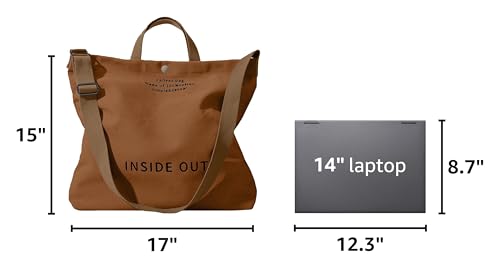 Image of Canvas Tote Bag For Women inside out bag Crossbody Handbag with Adjustable Strap and Coin Purse for Work,Travel,Grocery