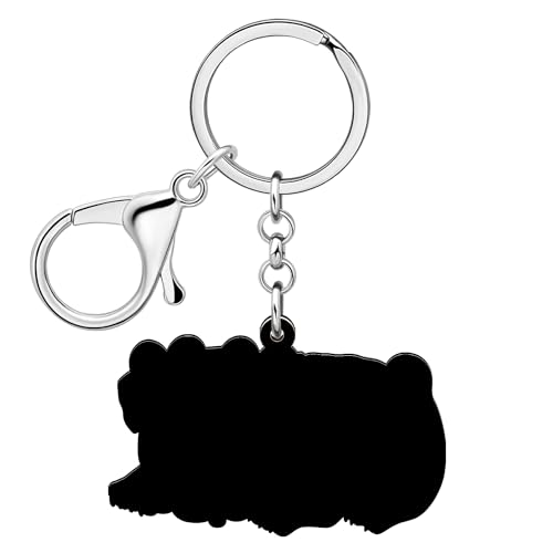 DALANE Acryl Süße Mops Hund Schlüsselanhänger Welpe Haustier Schmuck Auto Schlüsselring Geschenke für Frauen Mädchen Kinder Mops Liebhaber (Kaffee)