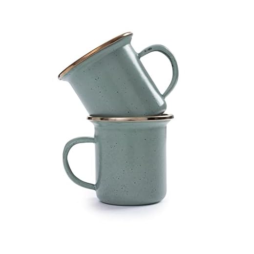 Barebones Enamel Espresso Cup Set - Mint, 4 oz