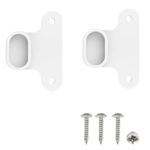 2 PCS Clothes Rail Holder Compatible with IKEA Komplement Pax,Closet Rod Holders,End Supports with Screws,Hanger Rail Mount Compatible with IKEA(White)