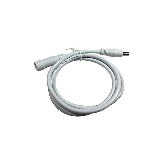 Hanvex HDX3W 3ft 2.1mm x 5.5mm DC Plug Power Adapter Extension Cable, 18AWG Heavy Duty Cord for 12V, 24V LED Strip, Lighting, and More, White
