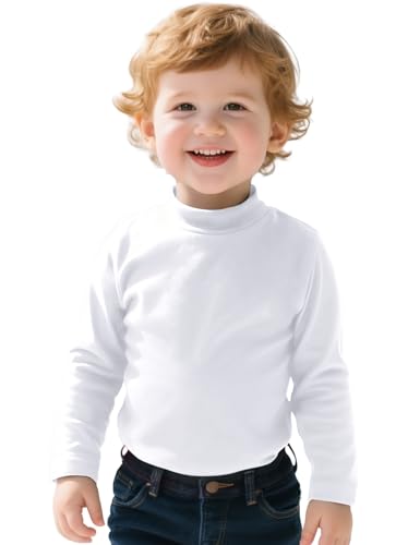 Toddler Boy Turtleneck T-Shirt Baby Boys Thermal Long Sleeve Shirt Cotton Tee Tops Size 18M-5T