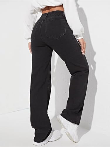 Image of Glossia Denim Baggy Jeans for Women | Stretchable High Waist Straight Fit Jeans for Women | High Rise Stretch Denim | Loose Fit Plus Size Denim (Sizes - 24 to 44) WJ51-1205-$