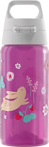 SIGG - Trinkflasche Kinder - Viva One Happy Bunnies - Für Kohlensäurehaltige Getränke Geeignet - Auslaufsicher - Spülmaschinenfest - BPA-frei - Sport & Schule - Pink - 0,5L