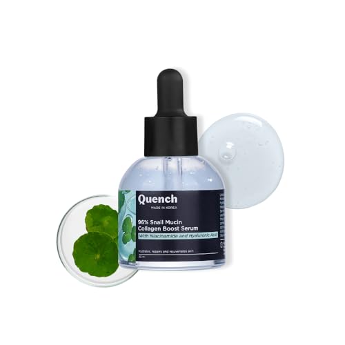 Image of Quench 96% Snail Mucin Collagen Boost Serum With Niacinamide & Hyaluronic Acid |72 Hours Hydration|Formulated & Made In Korea | Dewy Soft & Plump Skin | Prevents Early Signs Of Ageing (30Ml)