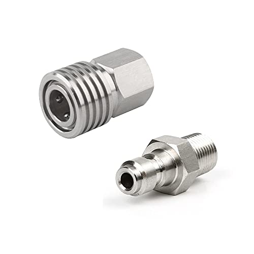 Manloney LLC Universal 8mm Foster Quick Disconnect Adapter 1/8“ NPT Stainless Steel PCP Fitting Paintball HPA Connector Air Fill Adapter