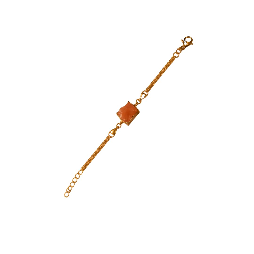 Rough Carnelian Rakhi cum Bracelet with Gold Plated Chain | Handmade Natural Gemstone Rakhi for Brother | Premium Raksha Bandhan Gift-image-15