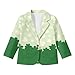 Qnxretky St Patricks Blazer Girls Size 10T Girls Blazer Fashion Suits Festival Blazers Formal Coats St. Paddy's Day Brunch Suits Green Suit Formal Coats Lapel Collar Clothes Parade Ready for Daughter