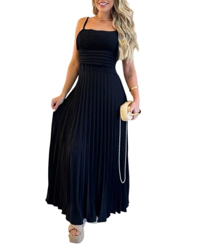 CHCIME Maxi Dress for Women French Style Square Neck Adjustable