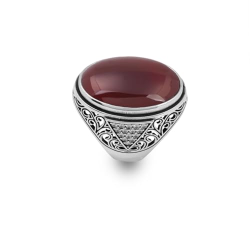 Bague baril de whisky cornaline pour homme au style vintage chic