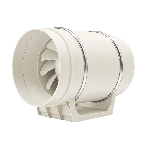 Ventilateur tubulaire axial 100 mm, moteur en cuivre 28 W, flux d'air 220 m³/h, fonctionnement silencieux 50 dB, ventilateur de canal pour évacuation et air entrant, convient pour salle de bain, cave