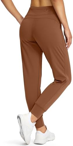 Soothfeel Women's Joggers with Zipper Pockets Petite/Regular/Tall High Waisted Athletic Workout Yoga Pants Joggers for Women