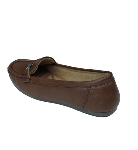 Image of Pluxh Women's Elegant Ballet Flats with Metal Accent | Soft Comfort Slip-On Shoes | Lightweight Everyday Footwear | Flexible Grip Sole | Office, Casual & Work Wear