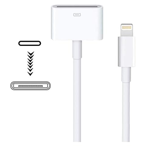 Apple Lightning to 30 Pin Adapter,MFi Certified 8 Pin Male to 30 Pin Female Connector Converter with iPhone Lightning Charger Cable Cord Compatible iPhone 12 11 X 8 7 6P 5S 4S 4 3 3G/iPad/iPod White Cover