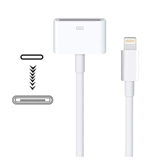 Apple Lightning to 30 Pin Adapter,MFi Certified 8 Pin Male to 30 Pin Female Connector Converter with iPhone Lightning Charger Cable Cord Compatible iPhone 12 11 X 8 7 6P 5S 4S 4 3 3G/iPad/iPod White