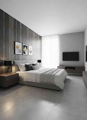 Image of KBR Premium Dark Brown Wood Grain Self-Adhesive Wallpaper Roll 45 x 300 cm - Elegant Modern Striped Design Peel & Stick Wall Covering for Home, Kitchen, Cabinets, Stylish Interior Decor