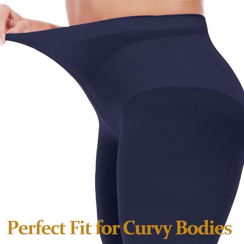 Image of Citystl 2 Pack Plus Size Tights for Women, 80D Opaque Control Top Pantyhose